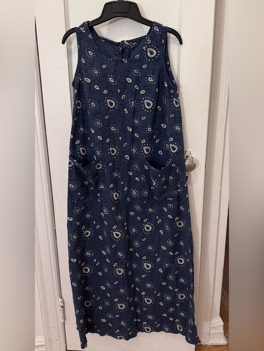 J. Peterman Navy Boho Paisley Maxi Dress
